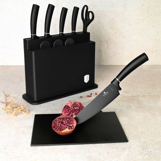 BERLINGERHAUS Sada nožů s nepřilnavým povrchem 11 ks ve stojanu Black silver Collection BH-2492