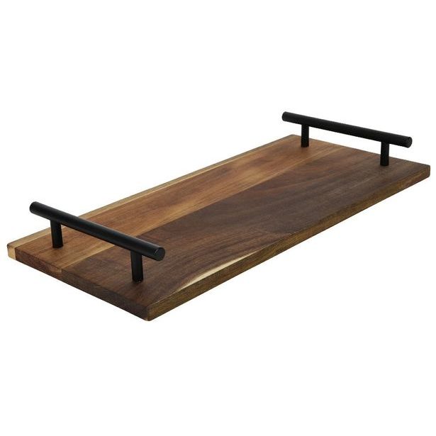 HIT Servírovací tác z akátového dřeva s rukojeťmi 36x17x2cm HT-24501457