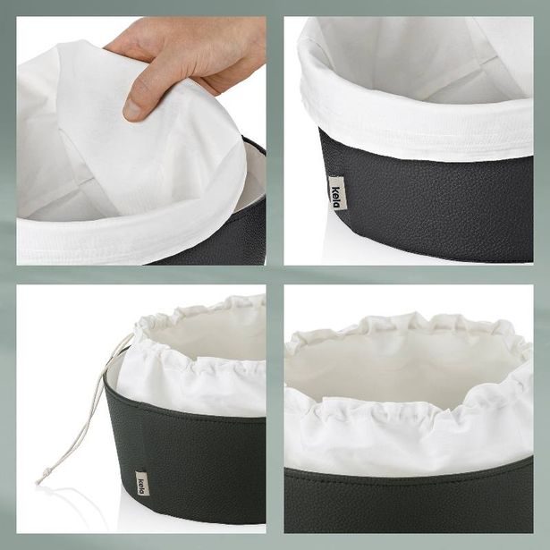 KELA Košík na chleba Grana PU kůže černá 11,0cm 19,0cm KL-12547