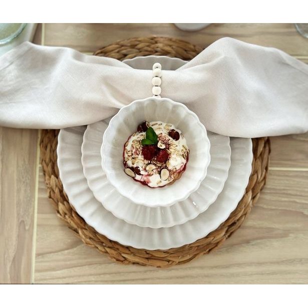 HIT Jídelní sada talířů porcelánová PEARL 18 ks bílá HT-24327901