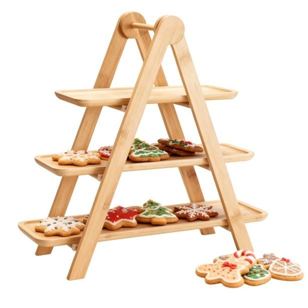 EXCELLENT HOUSEWARE Etažér servírovací 3 patra dřevěný KO-784610520