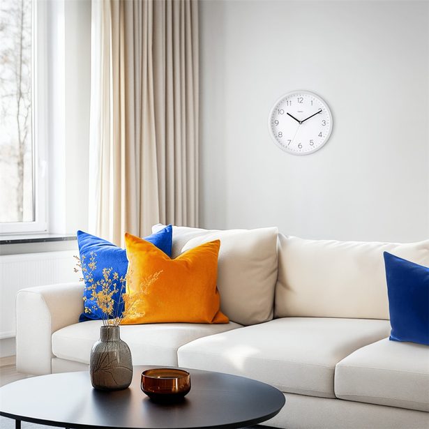 Hama Menorca, nástěnné hodiny řízené rádiovým signálem, 25 cm, bílé