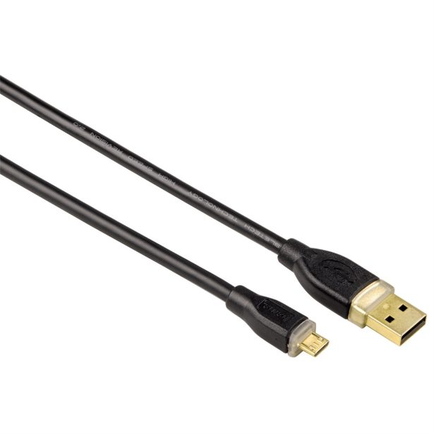 Hama micro USB 2.0 kabel, typ A - micro B, 0,75m, černý