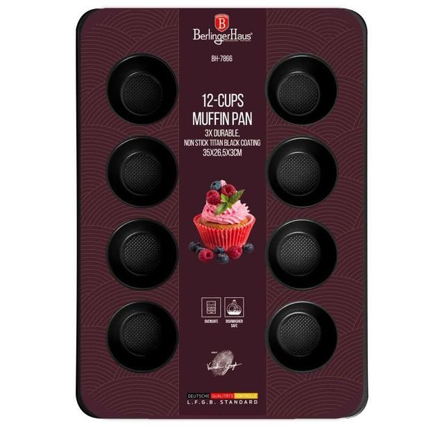 BERLINGERHAUS Forma na muffiny s nepřilnavým povrchem 12 ks Burgundy BH-7866