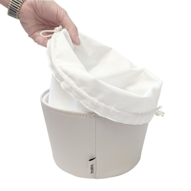 KELA Košík na chleba Grana PU kůže stříbrná šedá 11,0cm 28,0cm KL-12546