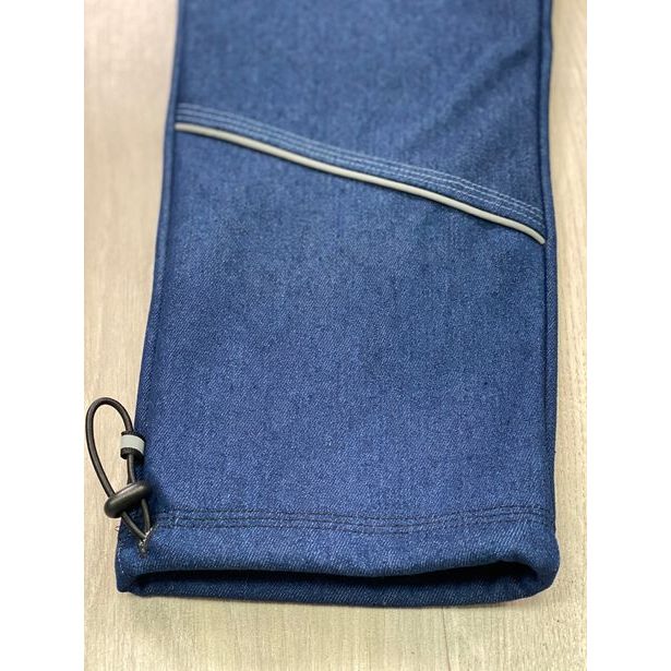 Softshellové nepromokavé kalhoty podšité fleecem riflové