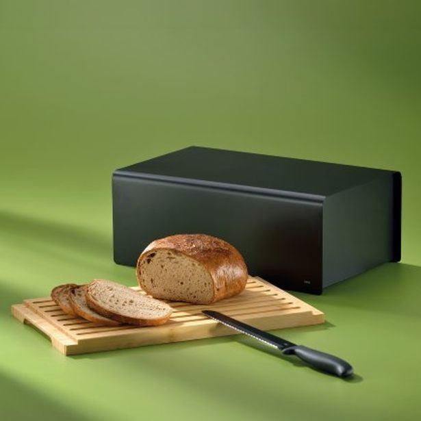 KELA Chlebník Kiril kovový černý 38,0x23,0x16,0cm KL-17891