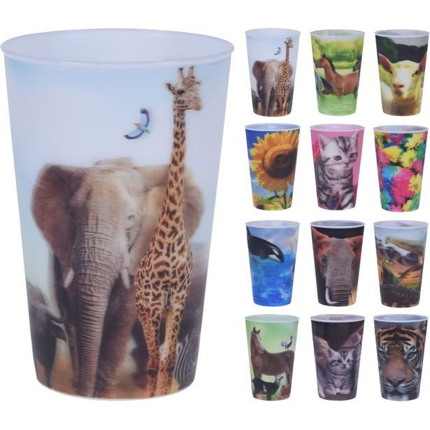 kelímek 0,3l, d8x10cm, 3D-12DEK, FOTO, plast