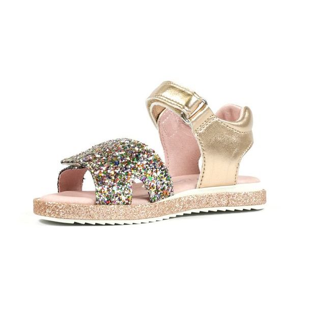 Dívčí kožené sandálky Richter - salmon/gold