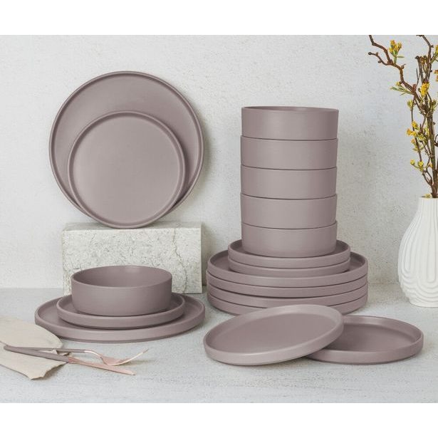 BERLINGERHAUS Jídelní sada talířů 18 ks Taupe Collection BH-10006