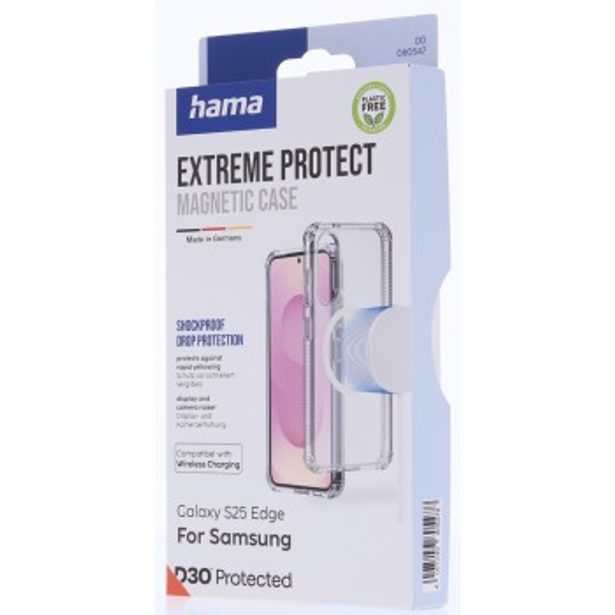 Hama Extreme Protect, kryt pro Samsung Galaxy S25 Edge, magnetický, D3O®, nežloutne, průhledný