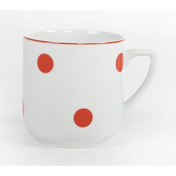 hrnek 400ml PĚTKA-Červ.puntík, čes.porcelán