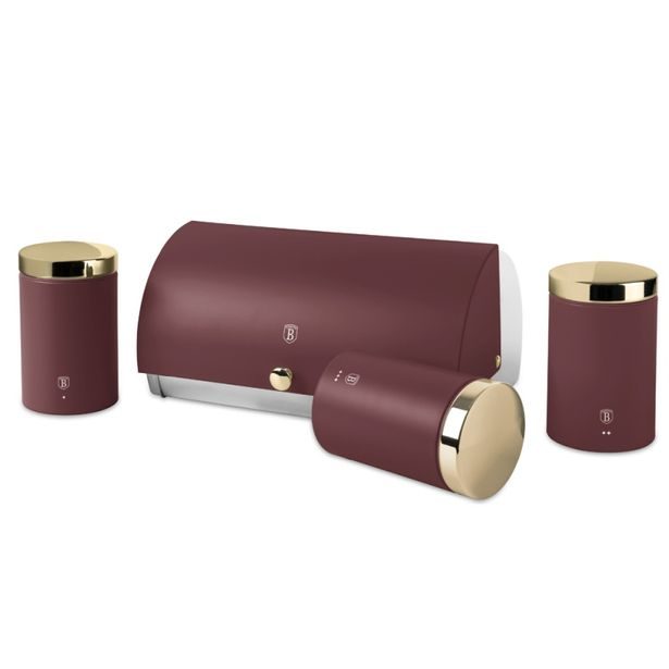 BERLINGERHAUS Chlebník a sada dóz na potraviny 4 ks Leonardo Collection BH-6737