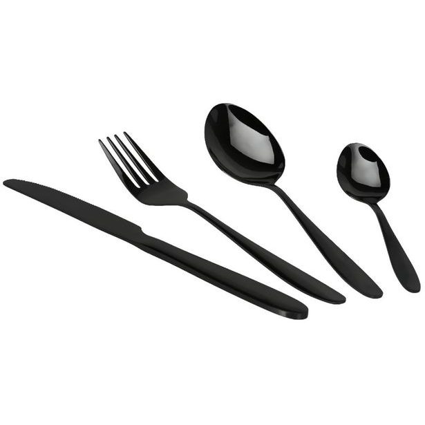 EXCELLENT HOUSEWARE Sada příborů nerez 24 ks ČERNÁ KO-CC4100950