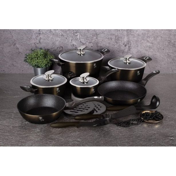 BERLINGERHAUS Pánev grilovací s mramorovým povrchem 28 cm Shiny Black Collection BH-6611