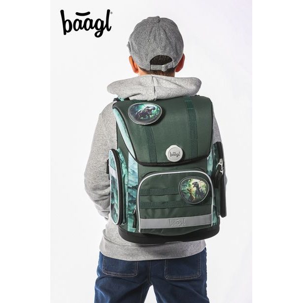 BAAGL SET 5 Ergo Dino: aktovka, penál, sáček, zástěra, peněženka