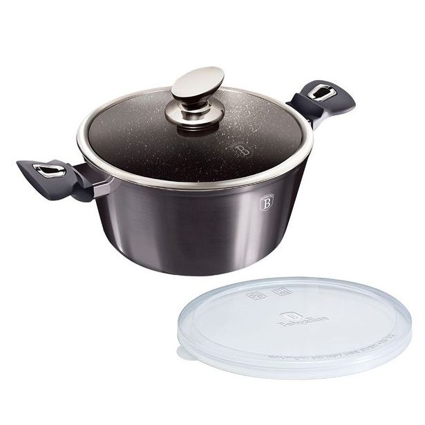BERLINGERHAUS Kastrol s poklicí s mramorovým povrchem 20 cm Carbon PRO Line BH-6892