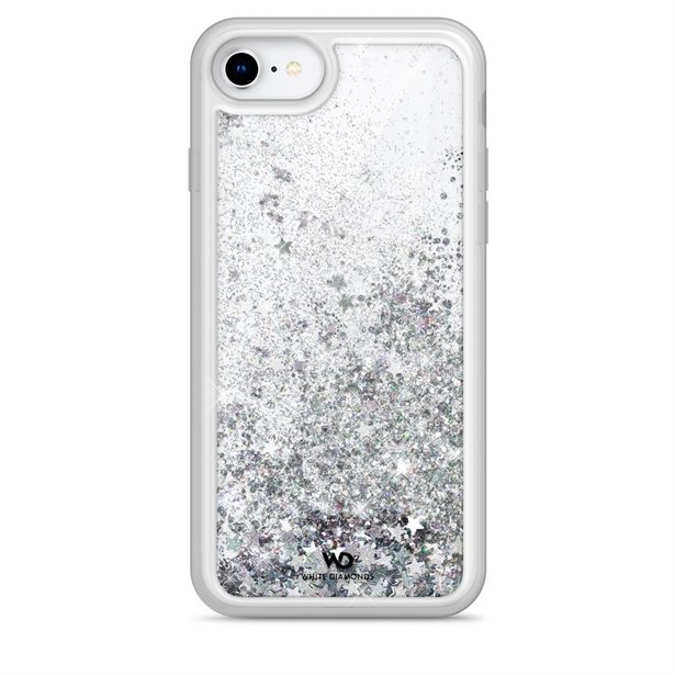 White Diamonds Sparkle, kryt pro Apple iPhone 6/6s/7/8/SE 2020/SE 2022, stříbrné hvězdičky