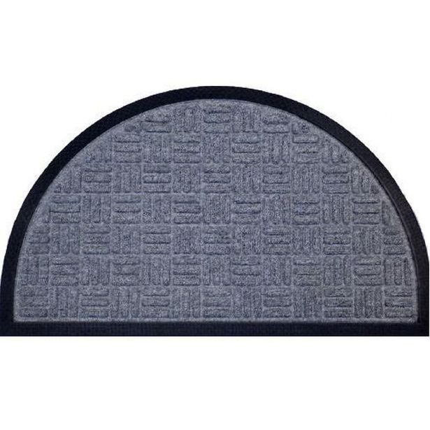 rohož 60x40cm PŮLKRUH, šedá, PP+guma