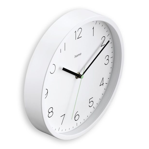 Hama Menorca, nástěnné hodiny řízené rádiovým signálem, 25 cm, bílé