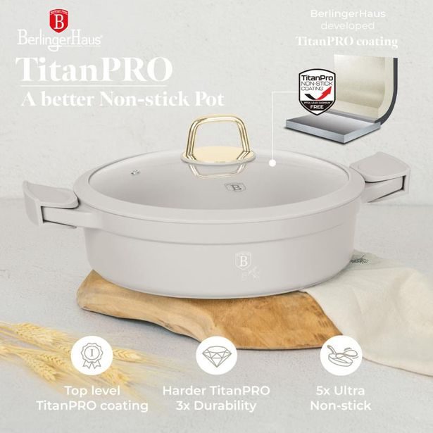 BERLINGERHAUS Pekáč s titanovým povrchem a poklicí 28 cm Sahara Collection BH-7785