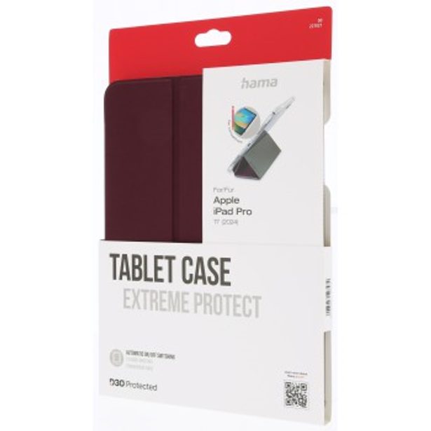 Hama Extreme Protect, pouzdro pro Apple iPad Pro 11" (2024), D3O®, bordó/průhledné