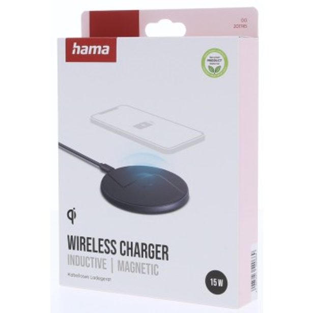 Hama bezdrátová nabíječka Qi 15 W, černá