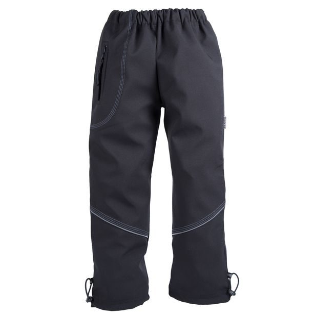 MODADETI_ADELLiNO Softshellové nepromokavé kalhoty podšité fleecem černé