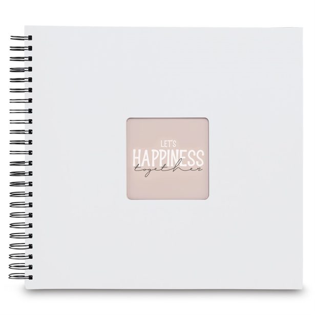 Hama album klasické spirálové FINE ART 36x32 cm, 50 stran, bílá, černé listy