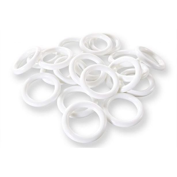kroužek d42 /20ks/-záclonový, bílý plast