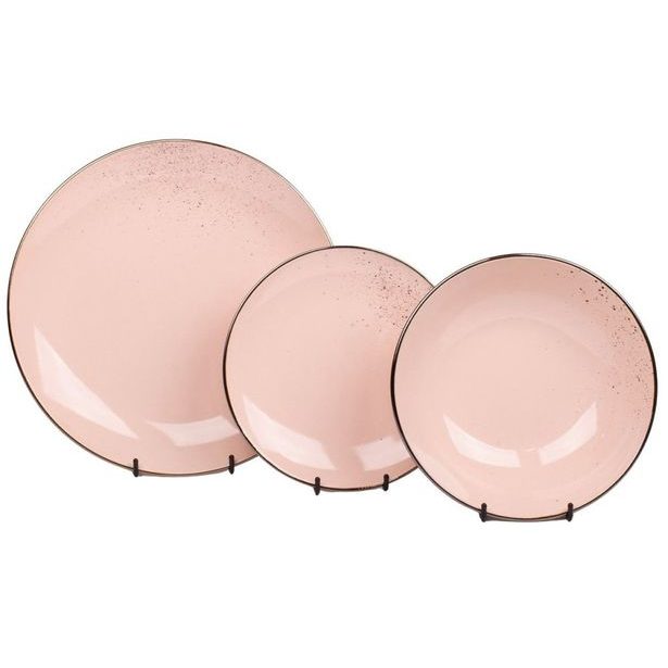 HIT Jídelní sada talířů 18 ks Lucca růžová HT-24327468