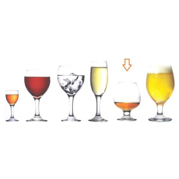 sklen.6ks 390ml MISKET v.12,4cm - koňak