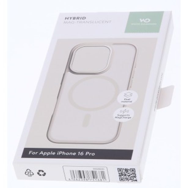 White Diamonds Hybrid Case, kryt pro Apple iPhone 16 Pro, magnetický, matný, poloprůhledný pískový