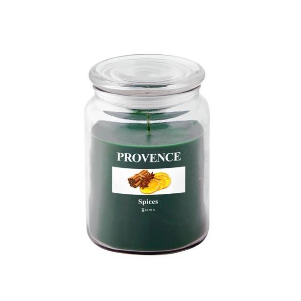 Provence SVÍČKA VE SKLE S VÍČKEM 510G, KOŘENÍ_hamashop