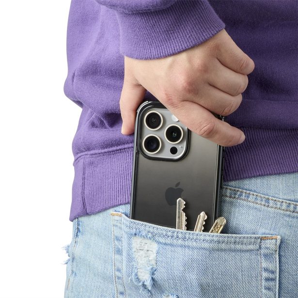 Hama Extreme Protect, kryt pro Apple iPhone 16e, materiál D3O®, průhledný černý