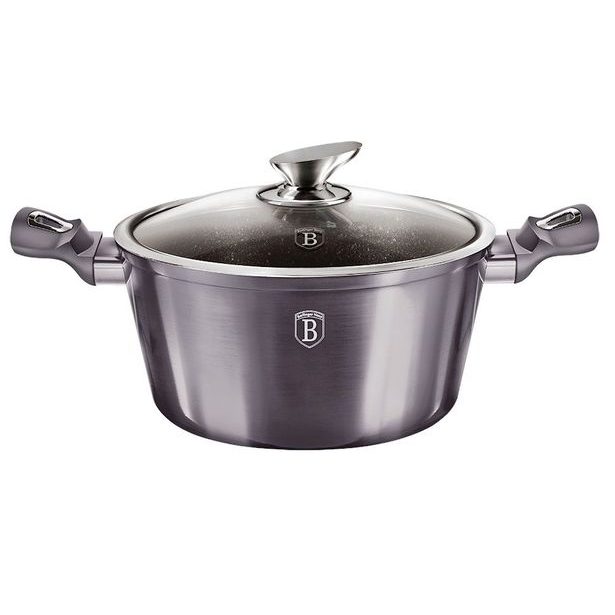 BERLINGERHAUS Kastrol s poklicí s mramorovým povrchem 30 cm Carbon PRO Line BH-6924