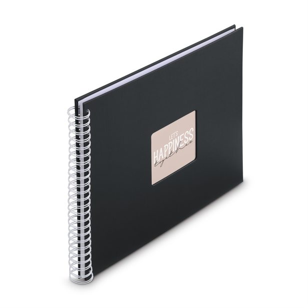 Hama album klasické spirálové FINE ART 36x32 cm, 50 stran, nová černá, bílé listy