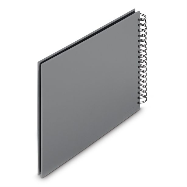 Hama album klasické spirálové FINE ART 28x24 cm, 50 stran, kamenná šedá, černé listy