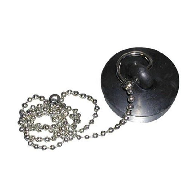 zátka vana d46+řetízek, černá