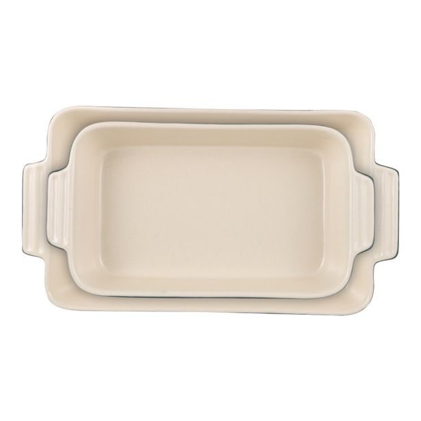 BERGNER Pekáč obdélníkový kamenina sada 2 ks Excalibur zelená BG-13362-GR