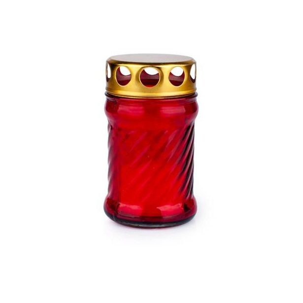 Provence SVÍČKA HŘBITOVNÍ PROVENCE 8H, BÍLÁ/ČERVENÁ_hamashop