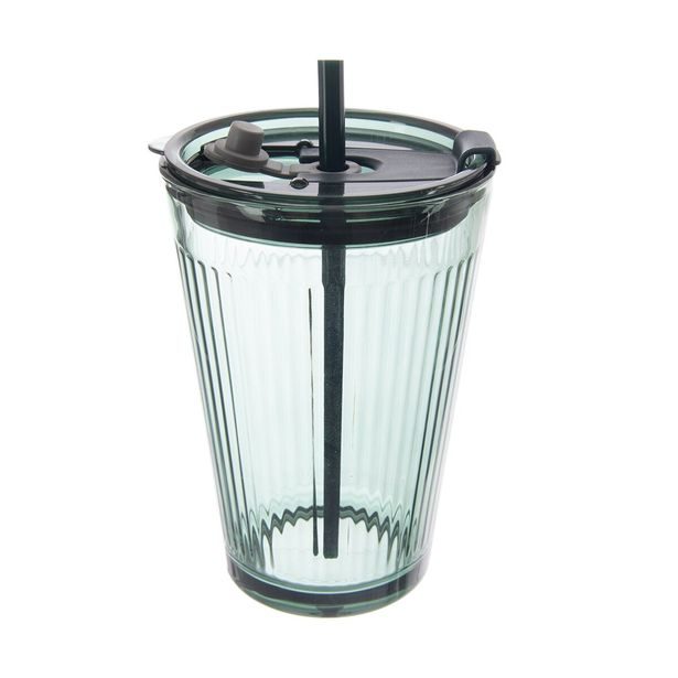 Sklenice s víčkem a brčkem VERDE 0,46 l, 1 ks