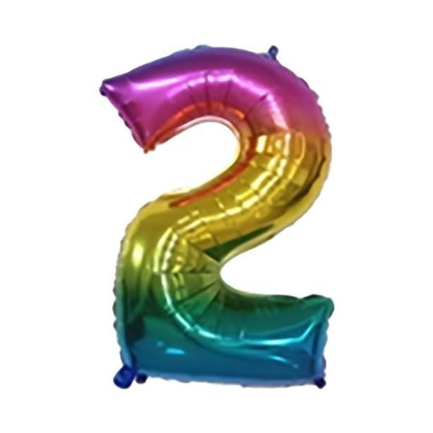 TORO BALÓNEK ČÍSLICE 2, 33X23CM DUHOVÁ FÓLIE_hamashop