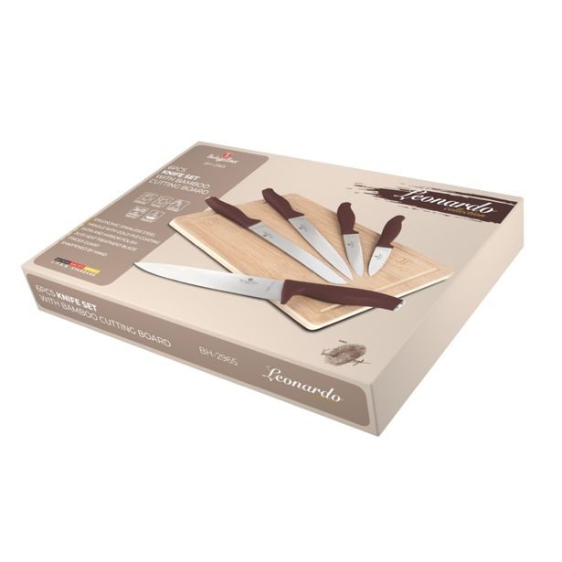 BERLINGERHAUS Sada nožů s prkénkem 6 ks Leonardo Collection BH-2965