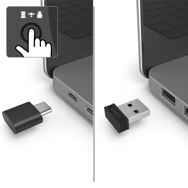 Hama bezdrátová optická myš MW-600, USB-A/USB-C, černá