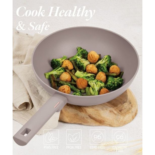 BERLINGERHAUS Pánev WOK s titanovým povrchem 28 cm Taupe Collection BH-8093