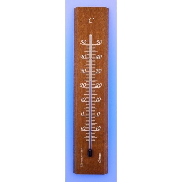 teploměr 14x3cm pokoj., -10°+50°C, dub