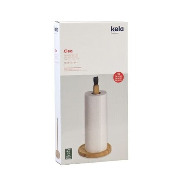 KELA Držák kuchyňských rolí Clea bambus světle hnědý 33,0cm 16,0cm KL-12029