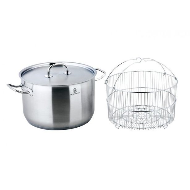 CS SOLINGEN Hrnec s poklicí a fritovacím košem nerez 10 l / 28 x 18 cm PRO-X CS-044022
