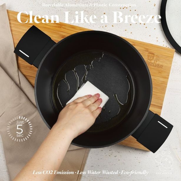 BERLINGERHAUS Kastrol s titanovým povrchem a poklicí 24 cm Matte Black Collection BH-8188